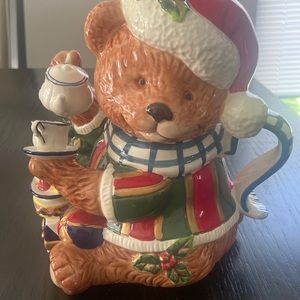 Vintage Cracker Barrel ceramic teddy bear teapot